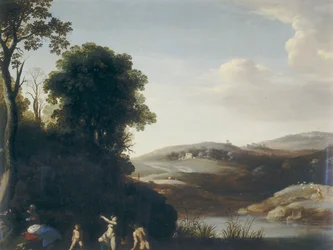 Landschaft mit Badenden